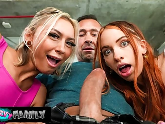 Daughter invites old fellow Peter Fitzwell & Khloe Kapri for a kinky rear end-fashion threeway