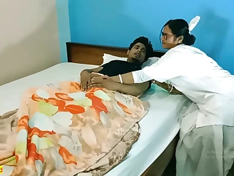 Witness this Indian nurse abase her patient with dirty chat & rear end-fashion orgy in the Clinic