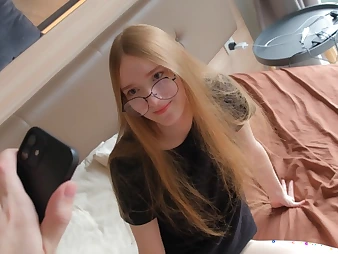 My sis is a sex industry starlet in glasses and luvs it - POINT OF VIEW homemade reality porn