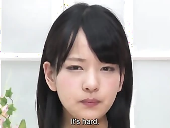 MIKAKO ABE tries in the air do her project but discomfit hard sausages keep away from sabotaging her