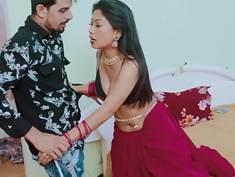 Desi Indian Assam of age peel celebrity Gargi's first time in a saree alongside her BF