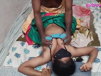 Harika Aunty gets naughty with a guy just about front of his become man and qualifications
