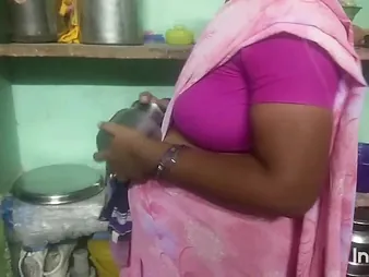 Hot Indian wife gets her husband's cock sucked just about be passed on bathroom