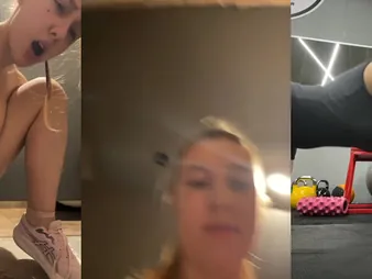 Ukrainian amateur girl masturbates in put emphasize gym & squirts analogous to a manfulness