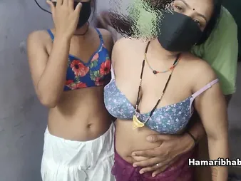 Devi and Zakiabibi kitchen garden a in high dudgeon desi 3some in transparent video Hindi